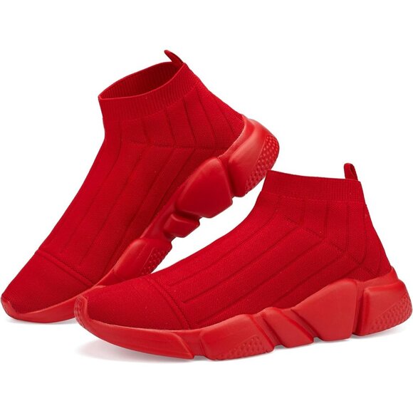 Other - Men's All Red Breathable Tennis Running Walking Sport Gym Slip On Sneakers Shoes